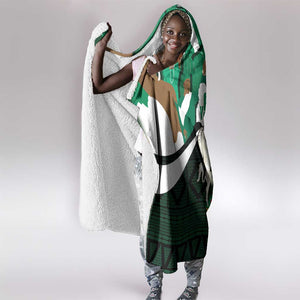 Nigeria Independence Day Hooded Blanket Happy 64 Years Of Anniversary African Pattern