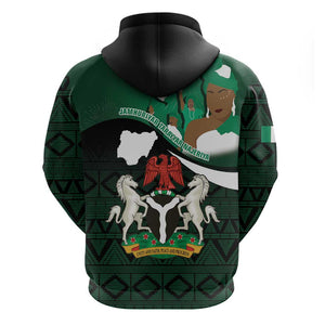 Nigeria Independence Day Hoodie Happy 64 Years Of Anniversary African Pattern