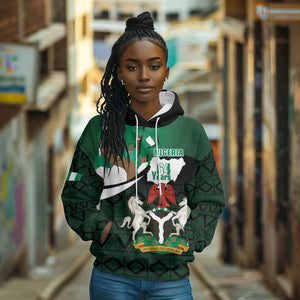 Nigeria Independence Day Hoodie Happy 64 Years Of Anniversary African Pattern