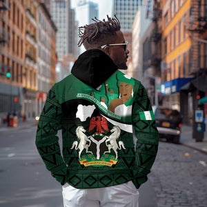 Nigeria Independence Day Hoodie Happy 64 Years Of Anniversary African Pattern