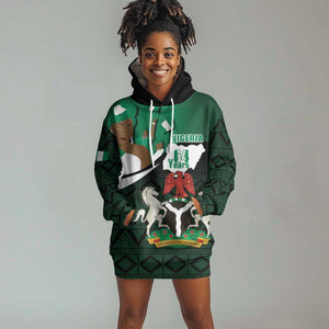 Nigeria Independence Day Hoodie Dress Happy 64 Years Of Anniversary African Pattern