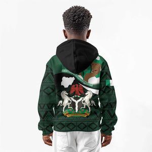 Nigeria Independence Day Kid Hoodie Happy 64 Years Of Anniversary African Pattern