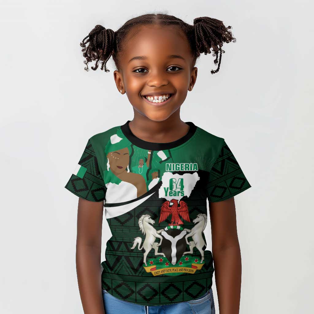 Nigeria Independence Day Kid T shirt Happy 64 Years Of Anniversary African Pattern