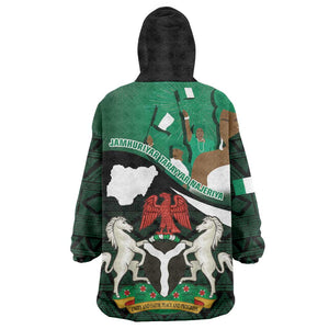 Nigeria Independence Day KId Wearable Blanket Hoodie Happy 64 Years Of Anniversary African Pattern