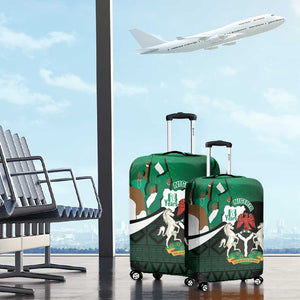 Nigeria Independence Day Luggage Cover Happy 64 Years Of Anniversary African Pattern