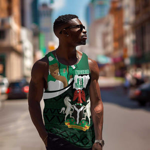 Nigeria Independence Day Men Tank Top Happy 64 Years Of Anniversary African Pattern