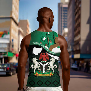 Nigeria Independence Day Men Tank Top Happy 64 Years Of Anniversary African Pattern