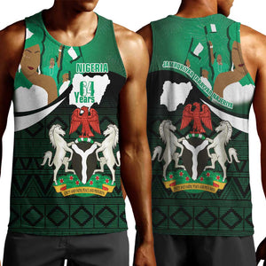 Nigeria Independence Day Men Tank Top Happy 64 Years Of Anniversary African Pattern