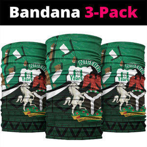 Nigeria Independence Day Neck Gaiter Happy 64 Years Of Anniversary African Pattern LT14