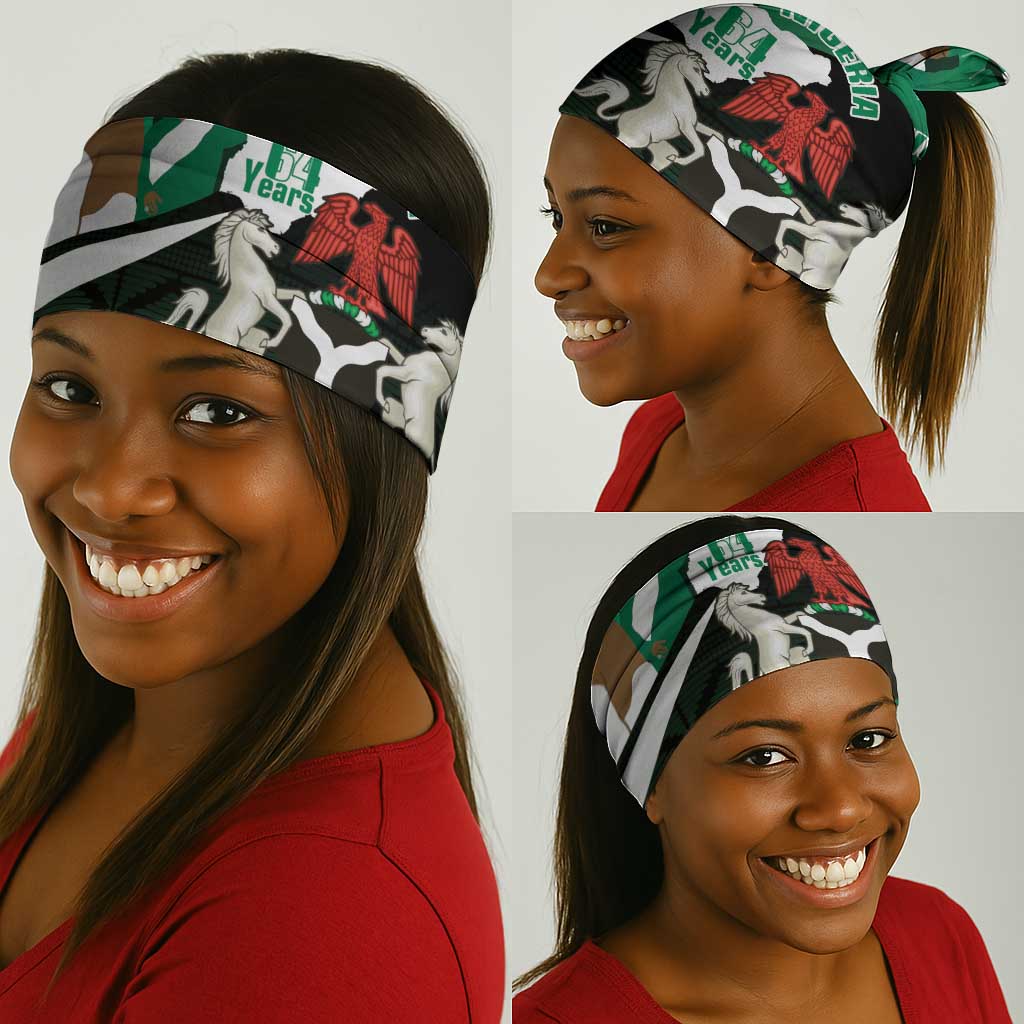 Nigeria Independence Day Neck Gaiter Happy 64 Years Of Anniversary African Pattern LT14