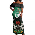 Nigeria Independence Day Off Shoulder Maxi Dress Happy 64 Years Of Anniversary African Pattern