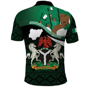 Nigeria Independence Day Polo Shirt Happy 64 Years Of Anniversary African Pattern