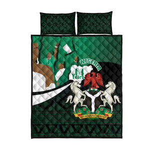 Nigeria Independence Day Quilt Bed Set Happy 64 Years Of Anniversary African Pattern