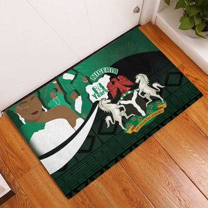 Nigeria Independence Day Rubber Doormat Happy 64 Years Of Anniversary African Pattern