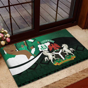 Nigeria Independence Day Rubber Doormat Happy 64 Years Of Anniversary African Pattern