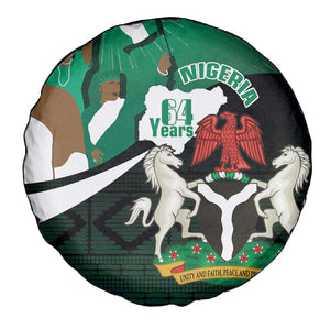 Nigeria Independence Day Spare Tire Cover Happy 64 Years Of Anniversary African Pattern