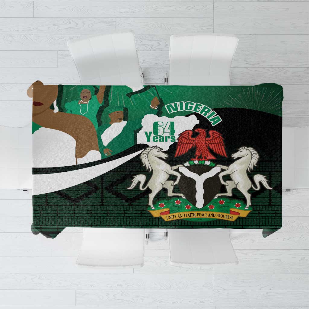 Nigeria Independence Day Tablecloth Happy 64 Years Of Anniversary African Pattern