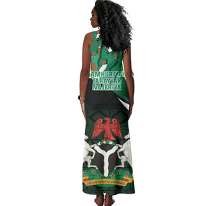 Nigeria Independence Day Tank Maxi Dress Happy 64 Years Of Anniversary African Pattern