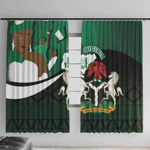 Nigeria Independence Day Window Curtain Happy 64 Years Of Anniversary African Pattern