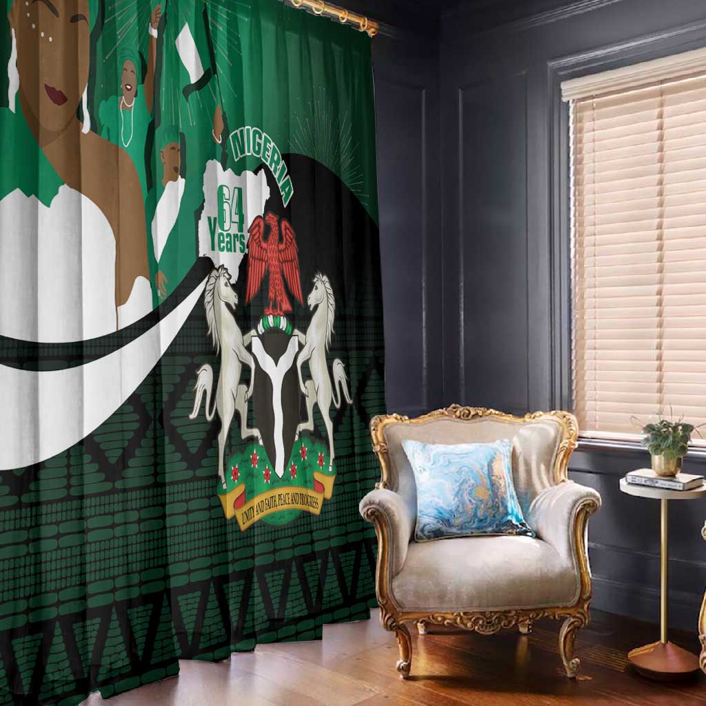 Nigeria Independence Day Window Curtain Happy 64 Years Of Anniversary African Pattern