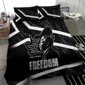 South Africa Freedom Day Bedding Set Nelson Mandela With Map