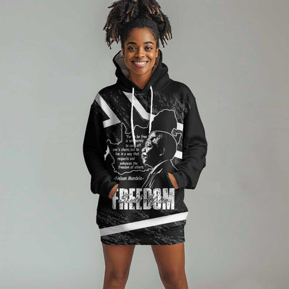 South Africa Freedom Day Hoodie Dress Nelson Mandela With Map