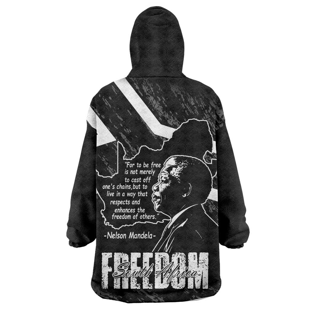 South Africa Freedom Day Kid Wearable Blanket Hoodie Nelson Mandela With Map