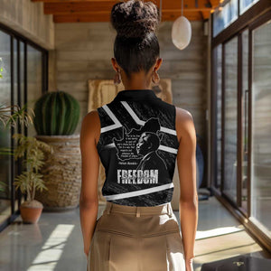 South Africa Freedom Day Women Sleeveless Polo Shirt Nelson Mandela With Map
