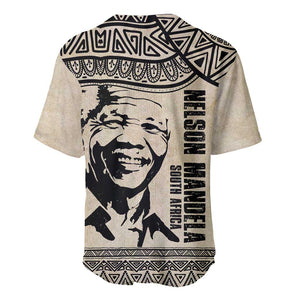 South Africa Nelson Mandela - Father Of Nation Baseball Jersey Vintage African Pattern