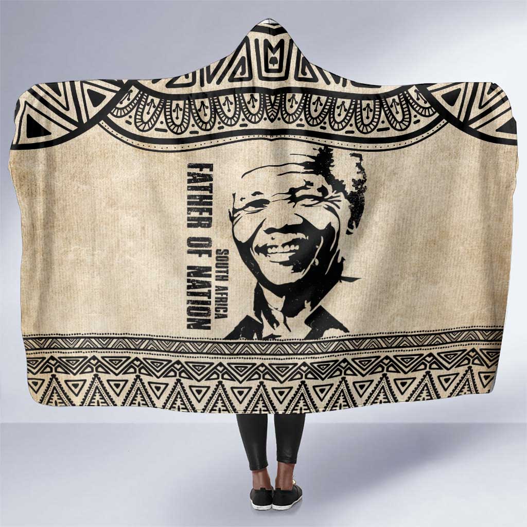 South Africa Nelson Mandela - Father Of Nation Hooded Blanket Vintage African Pattern