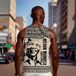 South Africa Nelson Mandela - Father Of Nation Men Tank Top Vintage African Pattern