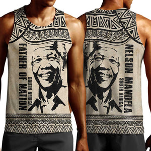 South Africa Nelson Mandela - Father Of Nation Men Tank Top Vintage African Pattern