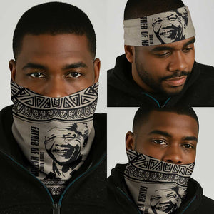 South Africa Nelson Mandela - Father Of Nation Neck Gaiter Vintage African Pattern LT14