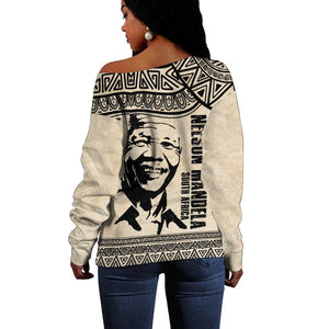 South Africa Nelson Mandela - Father Of Nation Off Shoulder Sweater Vintage African Pattern