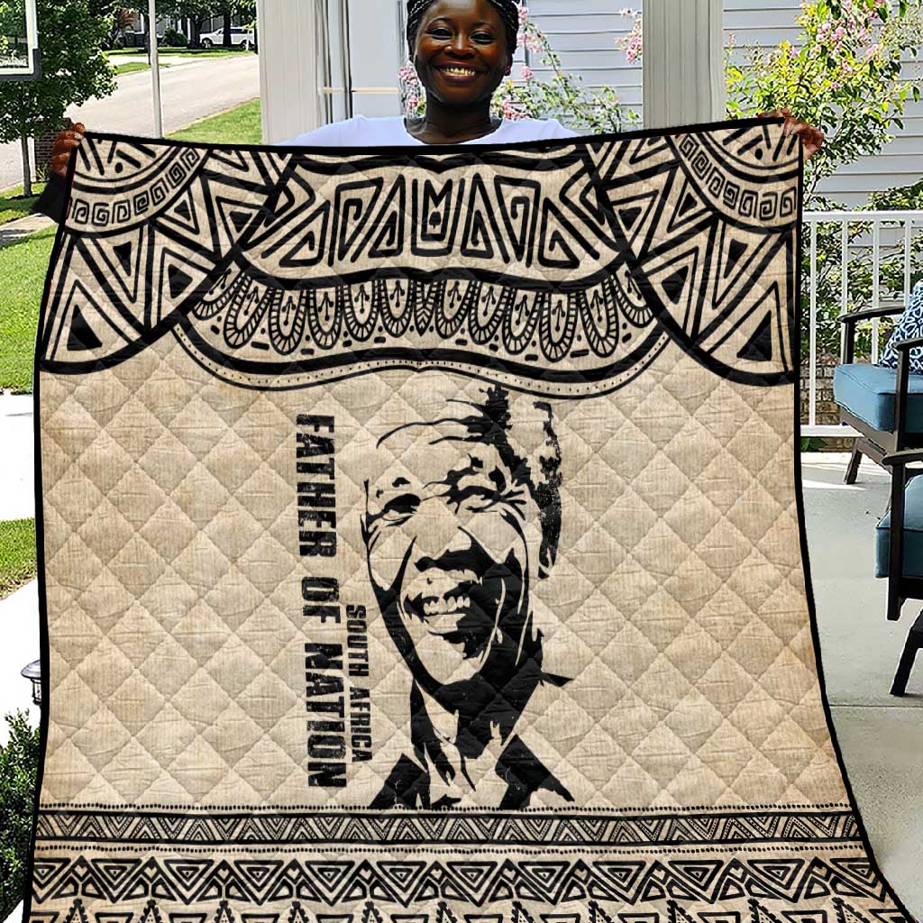 South Africa Nelson Mandela - Father Of Nation Quilt Vintage African Pattern