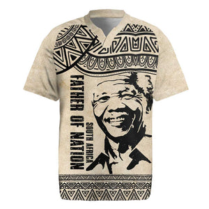 South Africa Nelson Mandela - Father Of Nation Rugby Jersey Vintage African Pattern