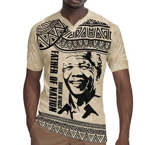 South Africa Nelson Mandela - Father Of Nation Rugby Jersey Vintage African Pattern