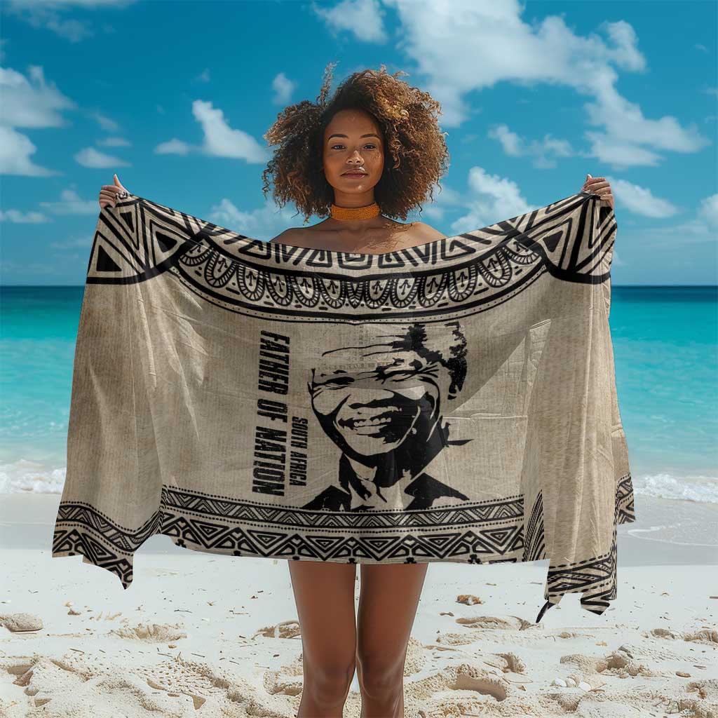 South Africa Nelson Mandela - Father Of Nation Sarong Vintage African Pattern