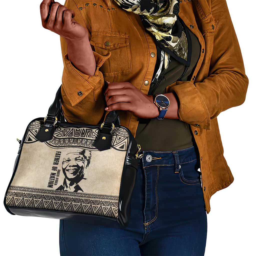 South Africa Nelson Mandela - Father Of Nation Shoulder Handbag Vintage African Pattern