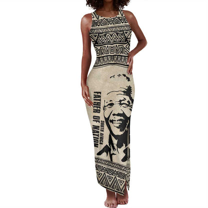 South Africa Nelson Mandela - Father Of Nation Tank Maxi Dress Vintage African Pattern