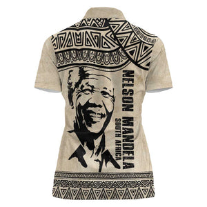 South Africa Nelson Mandela - Father Of Nation Women Polo Shirt Vintage African Pattern