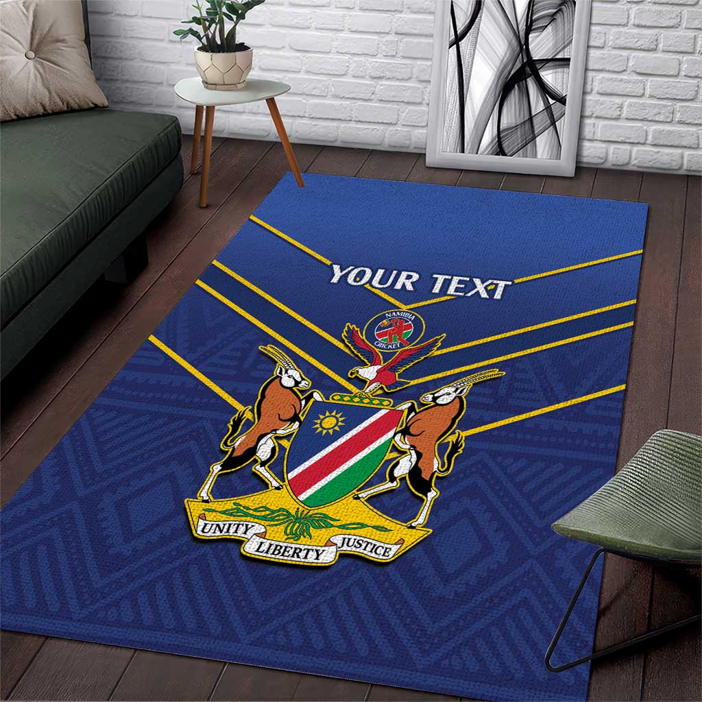 Custom Namibia Cricket Area Rug 2024 Go Eagles African Pattern