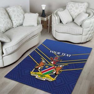 Custom Namibia Cricket Area Rug 2024 Go Eagles African Pattern