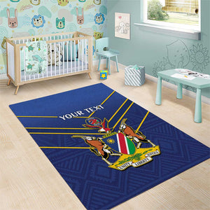 Custom Namibia Cricket Area Rug 2024 Go Eagles African Pattern