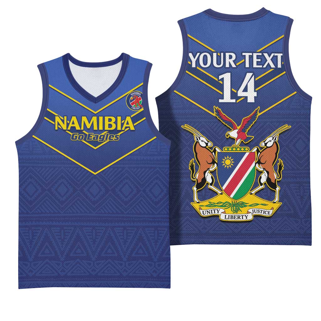 Custom Namibia Cricket Basketball Jersey 2024 Go Eagles African Pattern LT14