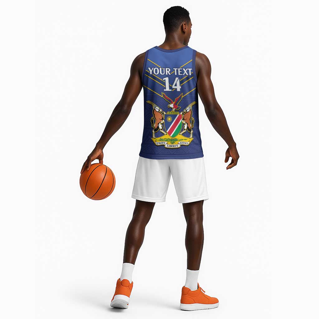 Custom Namibia Cricket Basketball Jersey 2024 Go Eagles African Pattern LT14