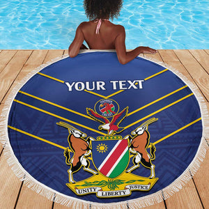 Custom Namibia Cricket Beach Blanket 2024 Go Eagles African Pattern