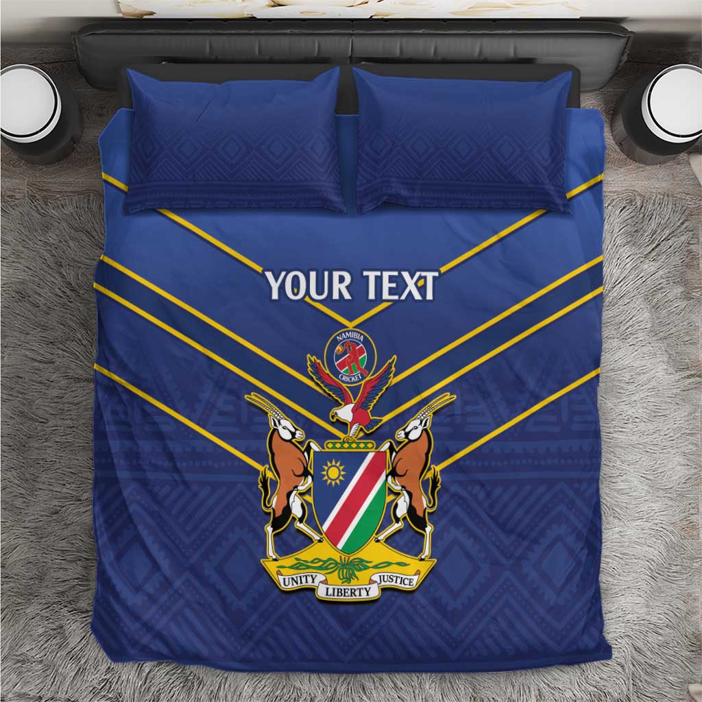 Custom Namibia Cricket Bedding Set 2024 Go Eagles African Pattern