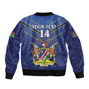 Custom Namibia Cricket Bomber Jacket 2024 Go Eagles African Pattern