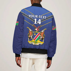 Custom Namibia Cricket Bomber Jacket 2024 Go Eagles African Pattern